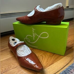 EUC with box Sam Edelman jene pointed toe flat patent leather copper 7 1/2 M